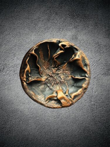 Elegant Grunge draped bowl in black and copper by Denise Fitzsimmons